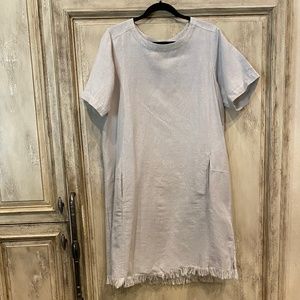 Crown Linen Designs (L) Dress Cream Sparkle White